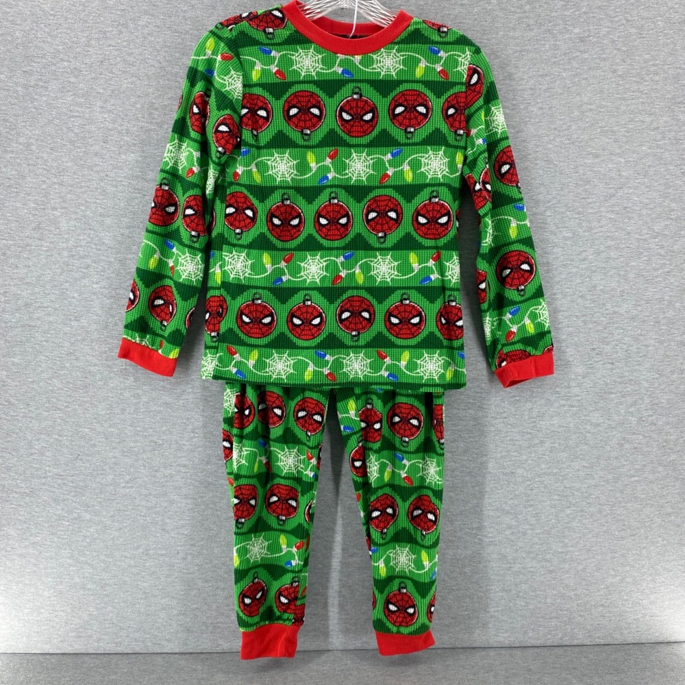 Spiderman Marvel Christmas Pajamas Set Long Sleeve Pants Boys‎ Size 10/12